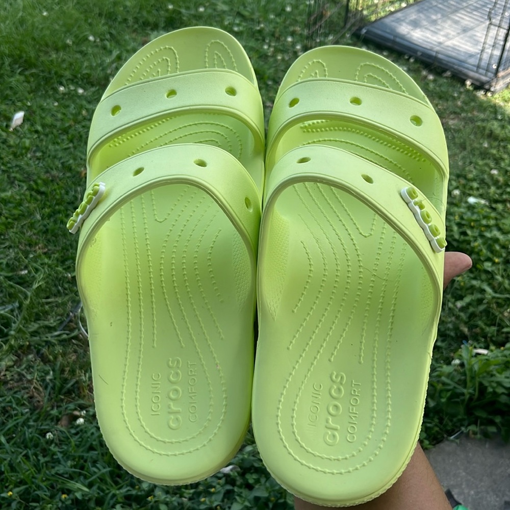 Croc slides line green size 13